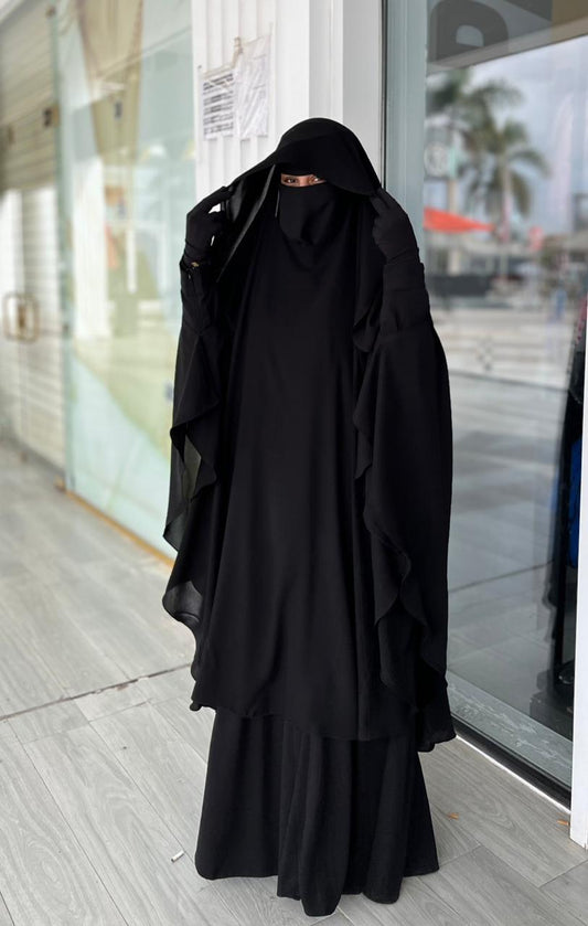 طقم كامل (حجاب +وشاح + نقاب + قفازات مجانية)