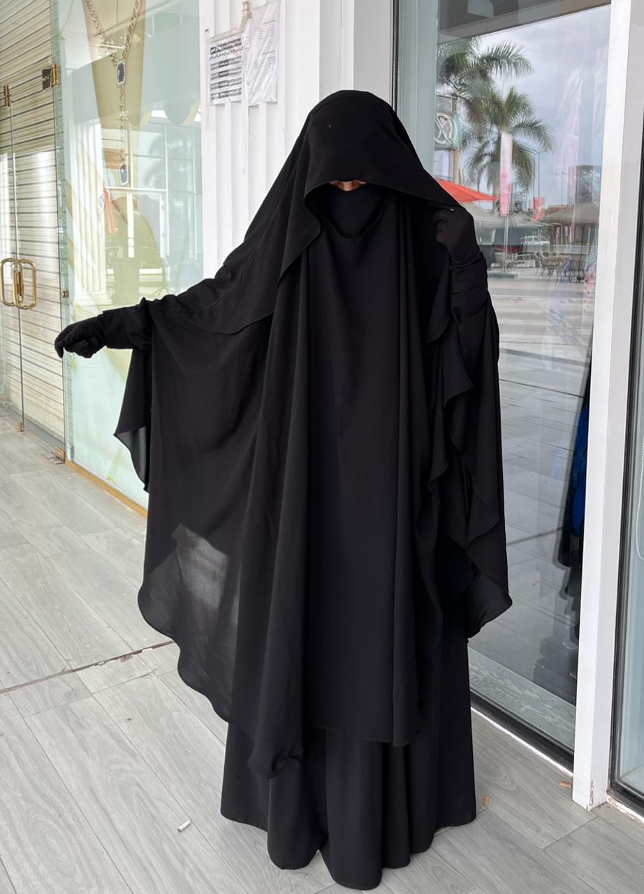 طقم كامل (حجاب +وشاح + نقاب + قفازات مجانية)