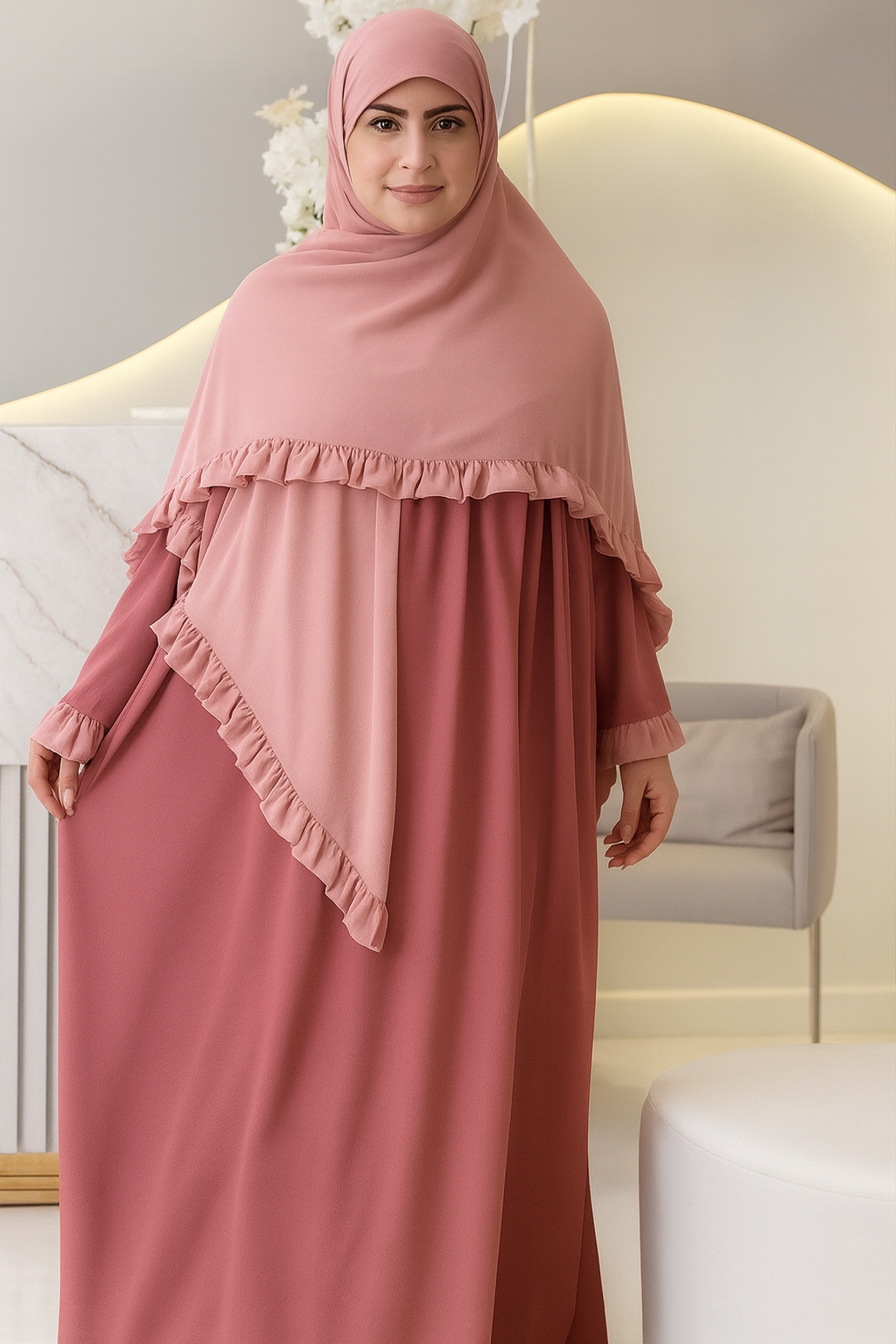 حجاب قطعتين (حجاب + خمار)